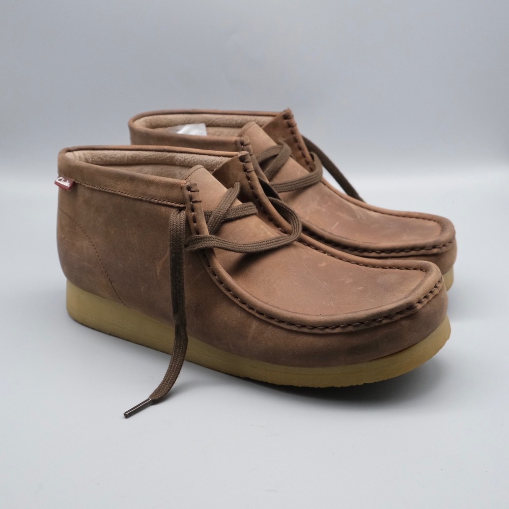 Clarks Stinson Chukka Boots Men's Size 10 Brown Oily/Marron Leather Moc Toe